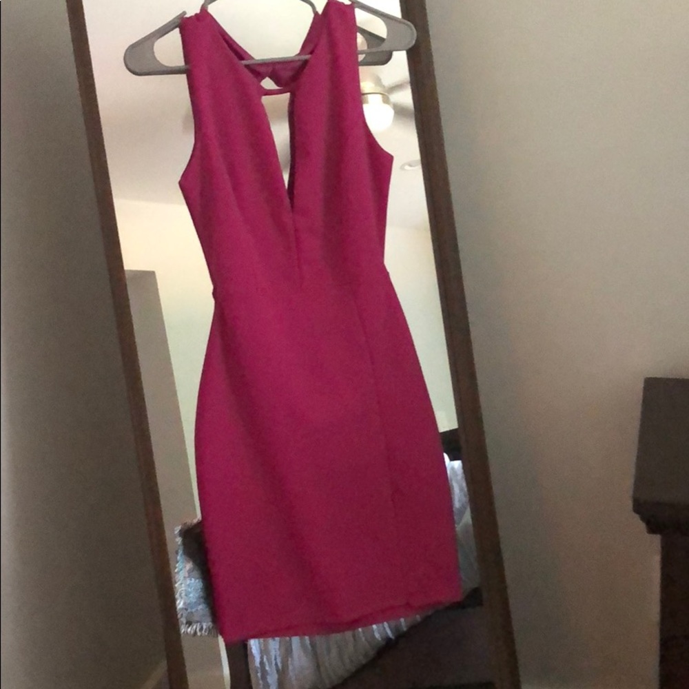 Hot pink backless dress